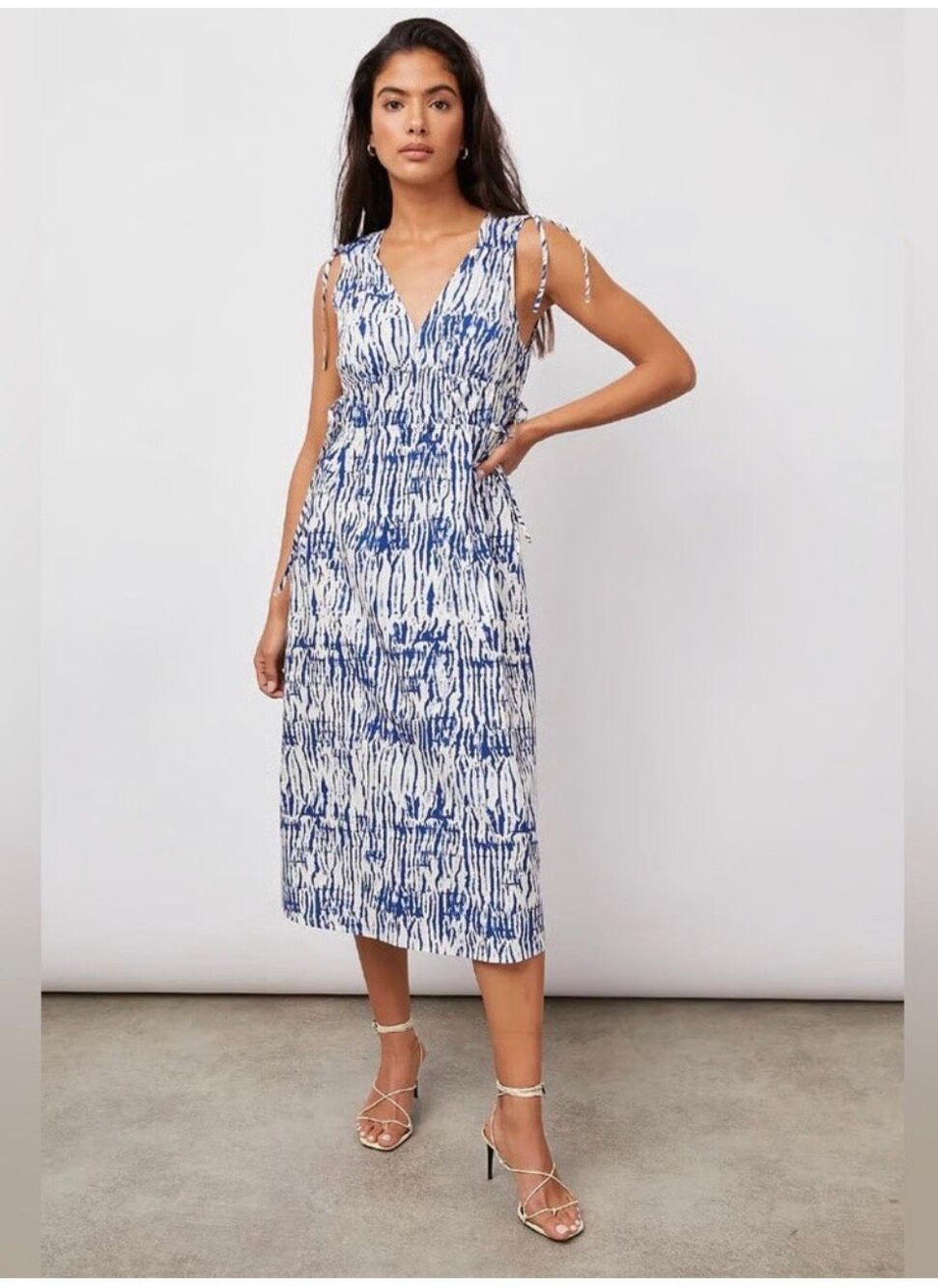 Rails Blue and White Midi Dress